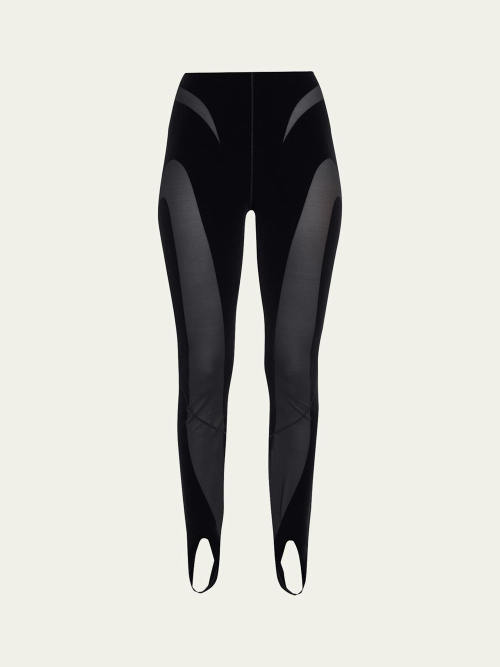 Mugler Wolford - Flock Tulle-Inset Shaping Leggings